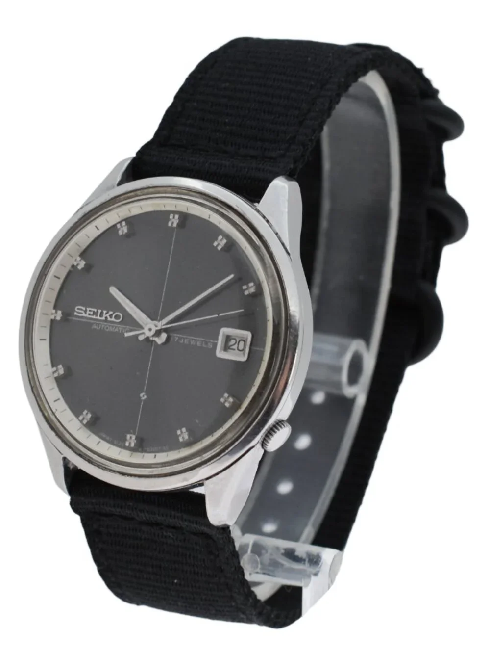 Fully Original 1968 Seiko 37mm Men's Sealion M55 Black Dial Watch Ref: 6105-8090